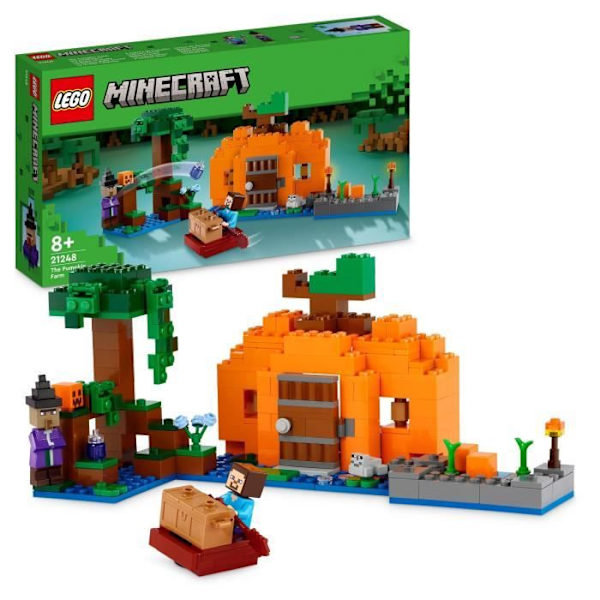 LEGO® Minecraft 21248 kurpitsafarmi, kotilelu Steven ja noidan minihahmoilla Flerfärgad