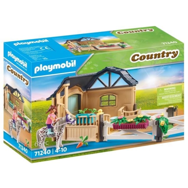 PLAYMOBIL - Förlängningslåda med häst - Country - 68 stycken - Barn 5 år - Tyskland Flerfärgad