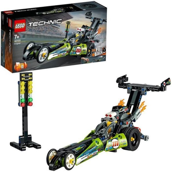 LEGO® Technic 42103 Dragster, racerbil, fordon, byggleksak för pojkar och flickor, 7+