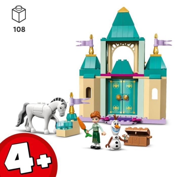 LEGO 43204 Disney Prinsessan Anna och Olafs slottsspel, frysta leksaker och hästminifigurer, barn från 4 år och uppåt