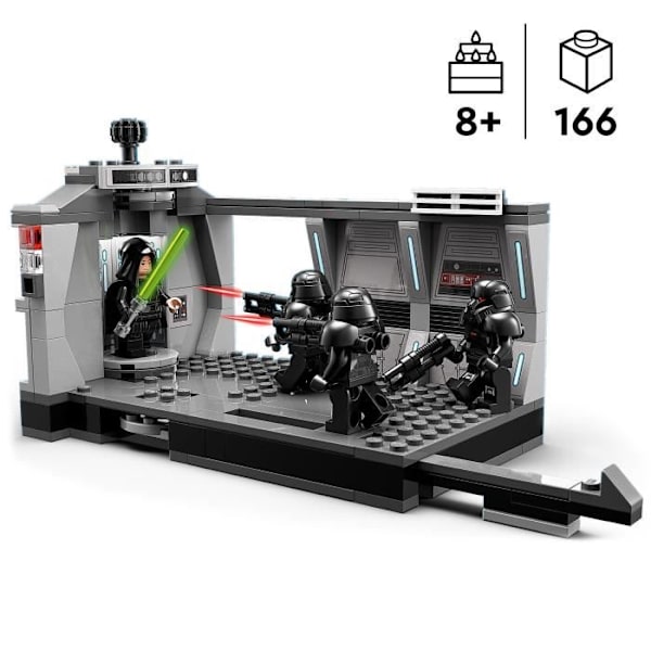 LEGO 75324 Star Wars Attack of the Dark Troopers, Rakennuslelu, Mandalorian, Luke Skywalker -hahmo, Lapset 8 vuotta Flerfärgad