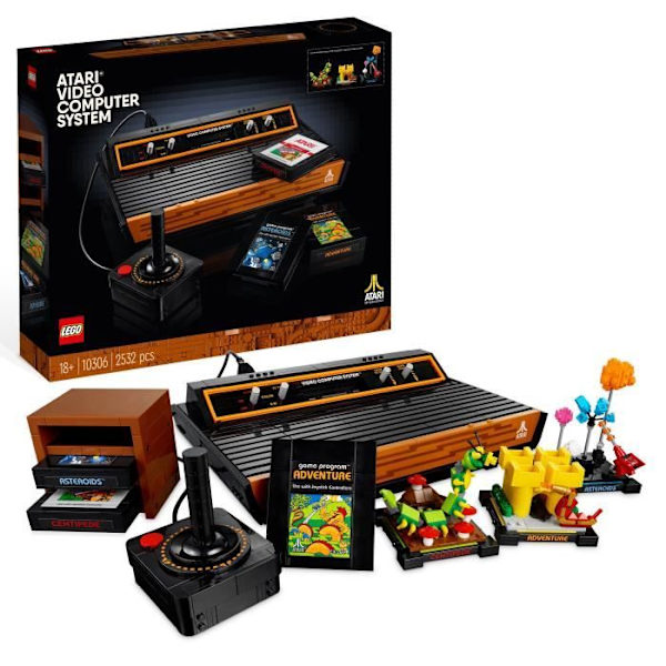 LEGO Icons 10306 Atari 2600, bygbart modelsæt, videolegetøjskonsol, til voksne svart och brun