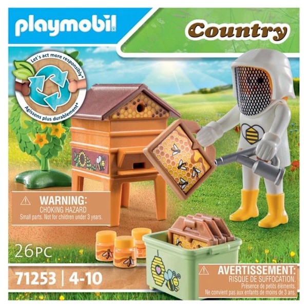 Playmobil - PLAYMOBIL - 71253 Landsbiodlare med bikupa - Barn - Röd - 26 stycken Röd