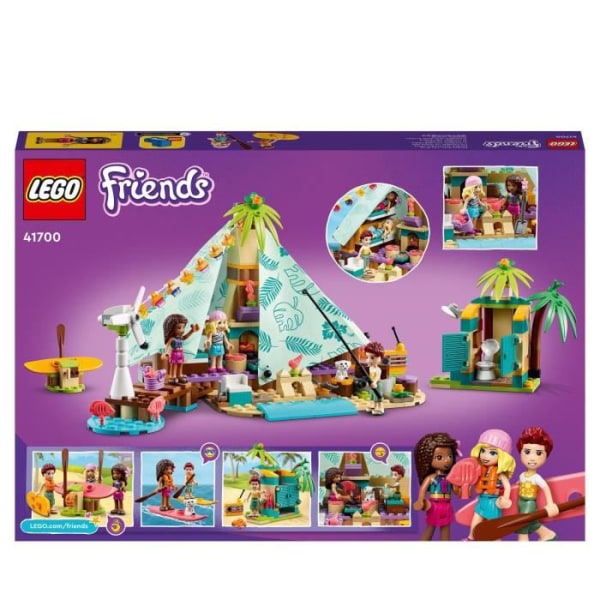 LEGO® 41700 Friends Camping Glamour Glamping-set, leksak för flickor och pojkar från 6 år med 3 minidockor och tillbehör