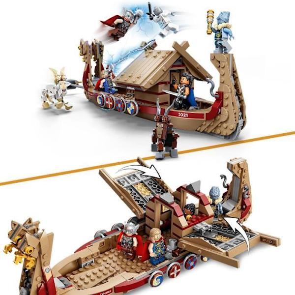 LEGO® 76208 Marvel Thorin pitkälaiva, veneenrakennuslelu Kostajien ja Stormbreaker-minihahmojen kanssa, 8-vuotiaat ja sitä vanhemmat Flerfärgad