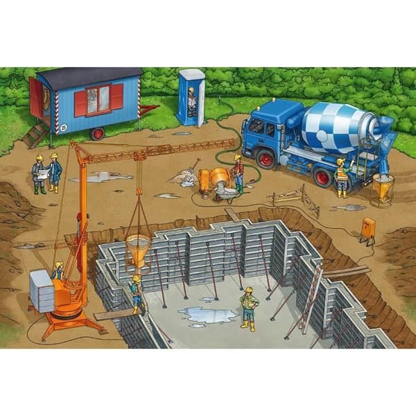 SCHMIDT JA SPIELE Puzzle lapsille - Rakennustyömaalla - 3x24 kpl