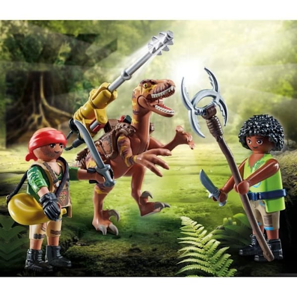 PLAYMOBIL - Dino Rise - Deinonychus och krigare - Flerfärgad - 20 stycken - Barn 5 år och uppåt Flerfärgad