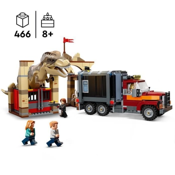 LEGO® 76948 Jurassic World T. Rex og Atrociraptor flugt, dinosaurer med lastbil og minifigurer, fra 8 år og opefter Flerfärgad