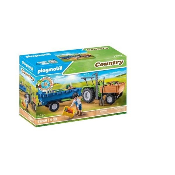 PLAYMOBIL - 71249 - Country La Ferme - Traktor med släp