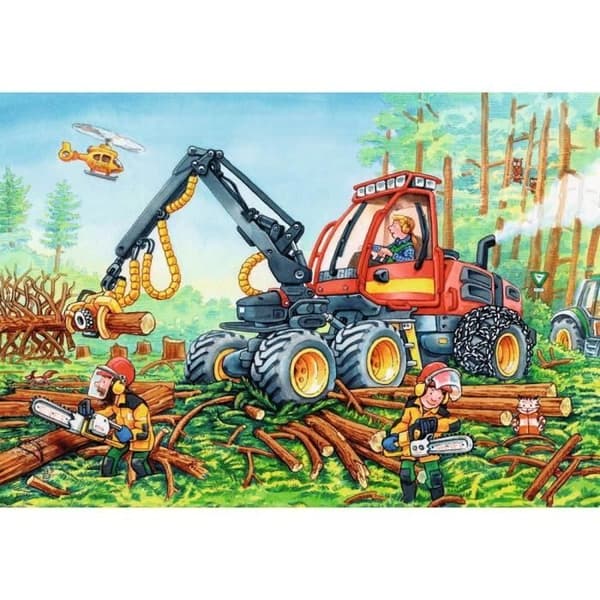 Pussel - RAVENSBURGER - 2 Pussel - Grävmaskin och Skogstraktor - 24 bitar - 3 till 6 år