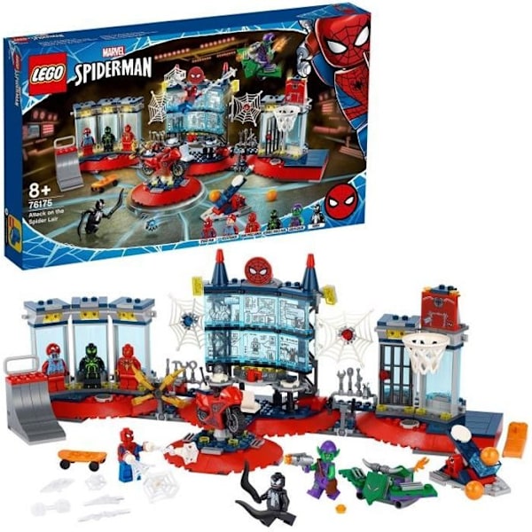 LEGO® Marvel 76175 Attack on Spider's Lair, Marvel Toy and Venom Minifigure Flerfärgad