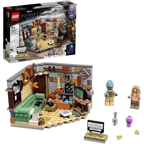 LEGO® 76200 Marvel Bro Thorin uudet Asgard-, Marvel Bro Thor- ja Korg-hahmot, Thor-lelu 7-vuotiaille ja sitä vanhemmille lapsille Flerfärgad