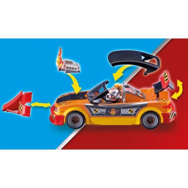 PLAYMOBIL - 70551 - Stuntshow Crash Test Car med Dummy - Blandat - 60 delar - Blå