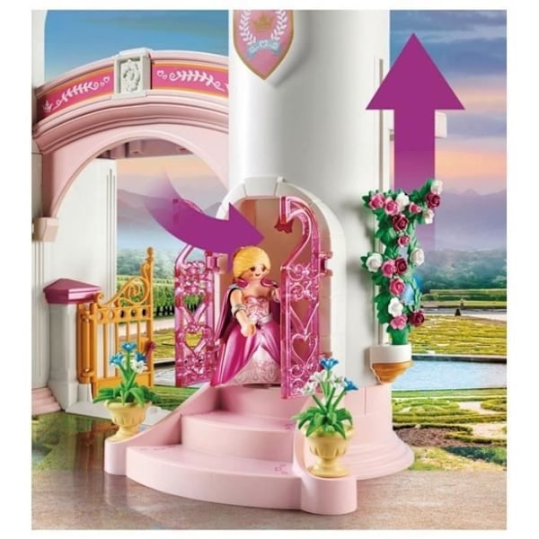 PLAYMOBIL - Princess Palace - 265 bitar - 2 tecken ingår - Från 4 år rosa och vitt