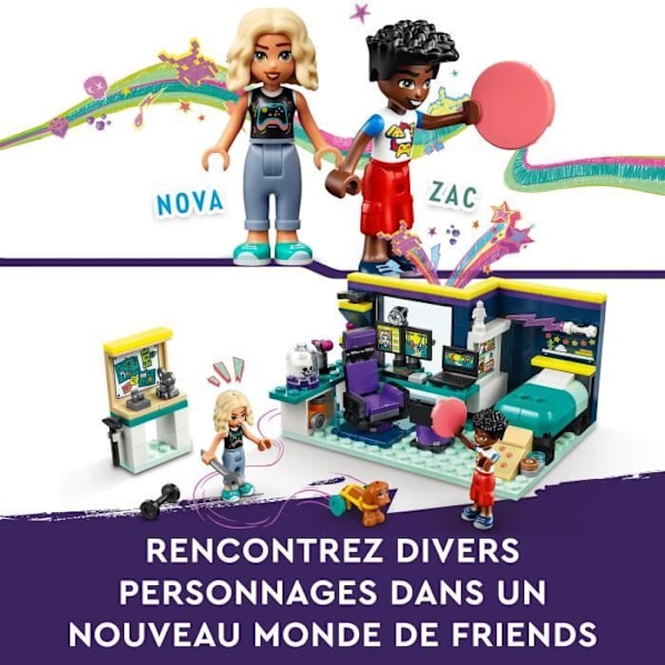 LEGO® Friends 41755 Novan makuuhuone, peliaiheinen lelu ja mininukke Vit