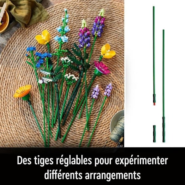 LEGO® Icons 10313 Bukett med vilda blommor, konstgjorda växter med vallmo, för vuxna Flerfärgad
