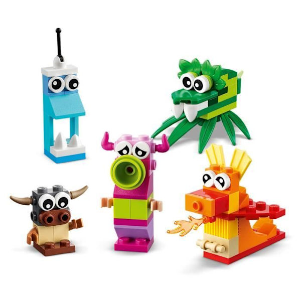 LEGO® 11017 klassiska kreativa monster, låda med klossar, 5 mini-monsterleksaker att bygga, från 4 år och uppåt Flerfärgad