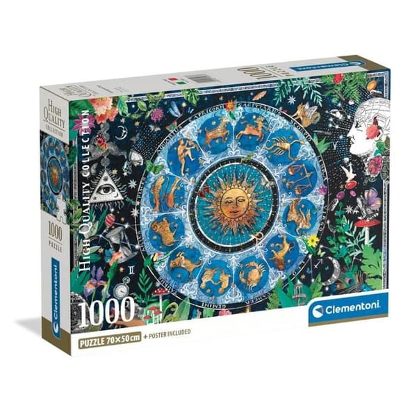 Pussel - CLEMENTONI - Astrologisk - 1000 bitar - Poster ingår - 70 x 50 cm