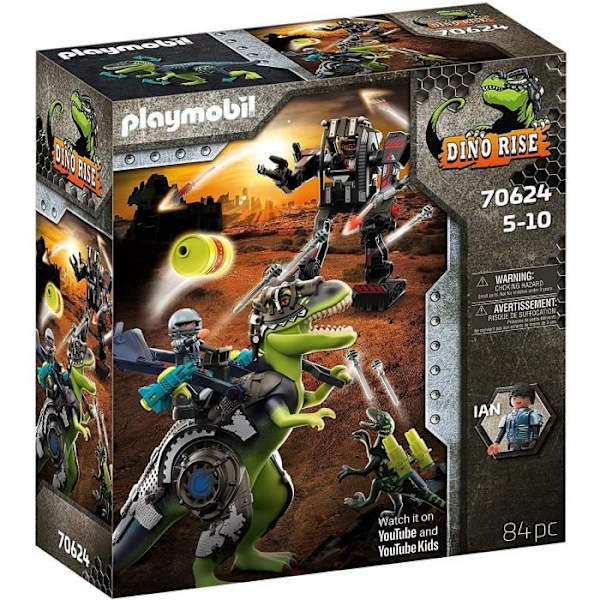 PLAYMOBIL - Dino Rise - Tyrannosaurus og kæmpe robot Grön