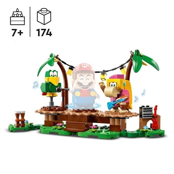 LEGO® Super Mario 71421 Dixie Kong Jungle Concert Expansion Set, kombinera med startpaket Flerfärgad