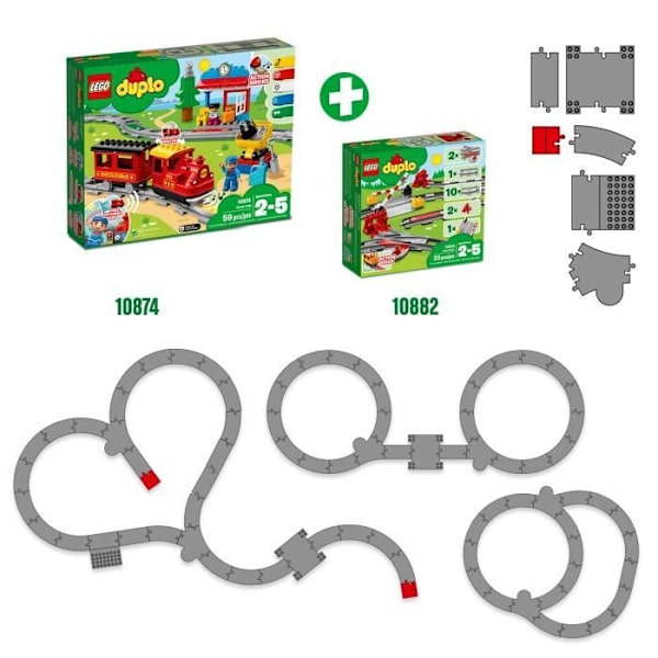 LEGO® DUPLO Bytogskinner Byggesæt - Circuit med rød actionklods