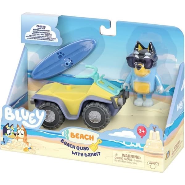 Strandkvarter BLUEY med figur Bandit og tilbehør - Bluey Blå