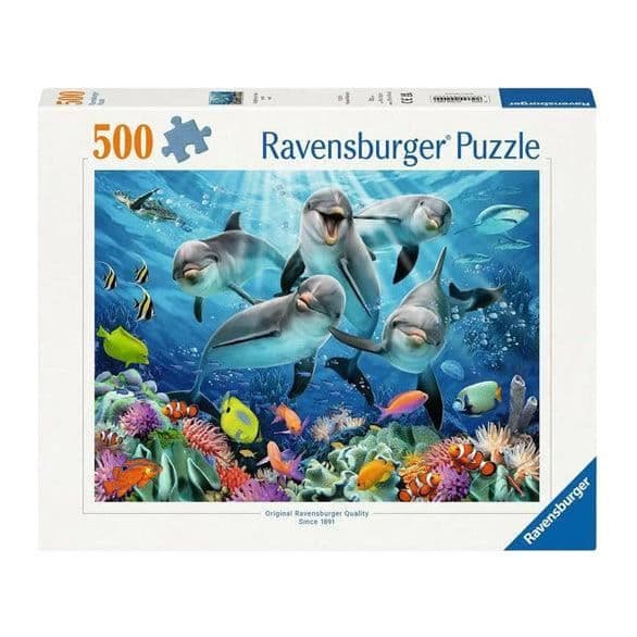 Ravensburger palapeli delfiinit koralliriutassa, 500kpl.