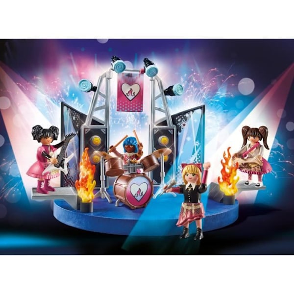 PLAYMOBIL - 71042 - City Life School - Rock-yhtye - Promo pack muusikot Flerfarvet