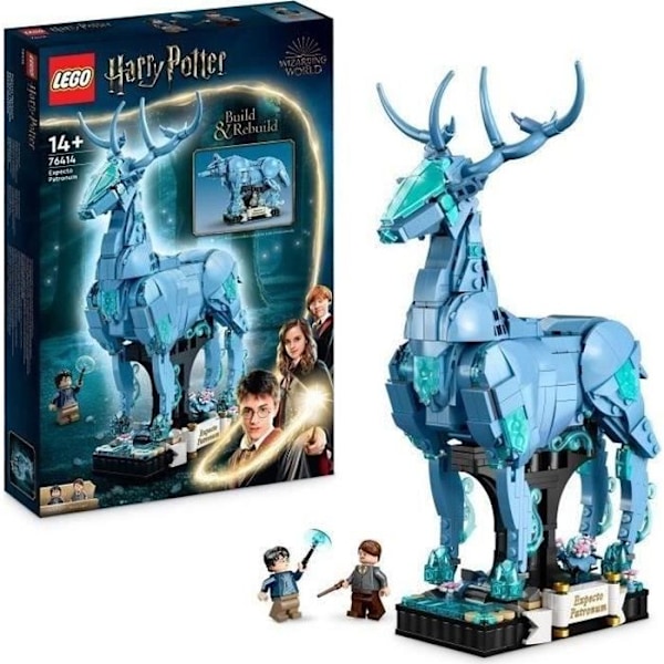 LEGO® Harry Potter 76414 Expecto Patronum, 2-in-1-mallisarja, jossa on hirven ja susin eläinhahmoja blått och grönt