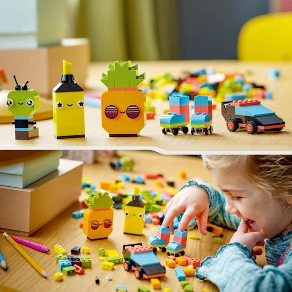 LEGO® Classic 11027 Neon Creative Fun, tiililelu, auto ja muukalainen Flerfärgad