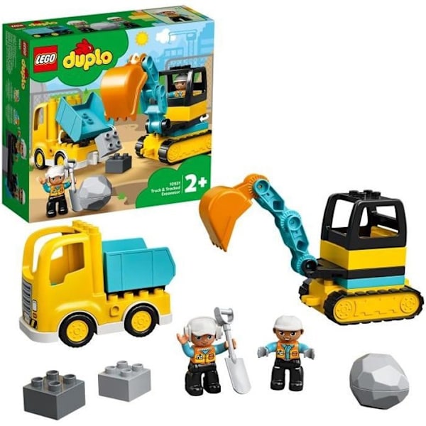 LEGO® 10931 DUPLO lastbil og graver, legetøj til entreprenørmaskiner til børn fra 2 år og opefter Flerfärgad