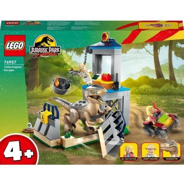 LEGO® Jurassic Park 76957 Velociraptor Escape Toy med dinosaurie och bil