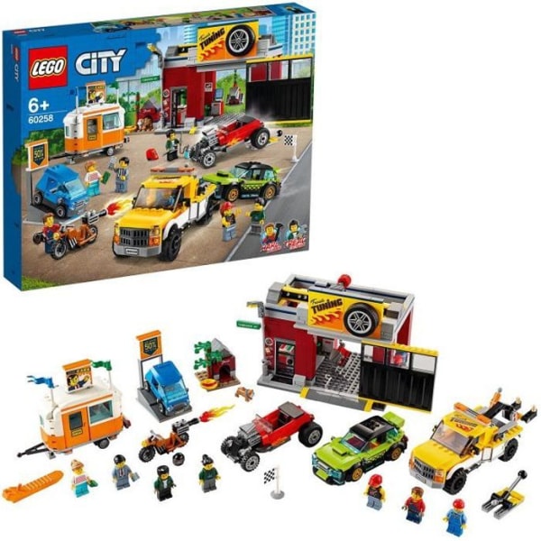 LEGO® City 60258 trimbutik, leksaksbilsgarage, presentidé och lastbilsleksak för barn från 6 år