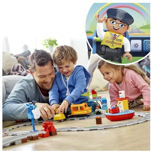 LEGO® 10875 DUPLO Godstog med lyd og lys - Byggespil for børn 2-5 år