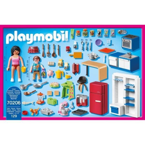 PLAYMOBIL - 70206 - Dockhus La Maison Traditionnelle - Familjekök - 129 delar - Blandat - Plast