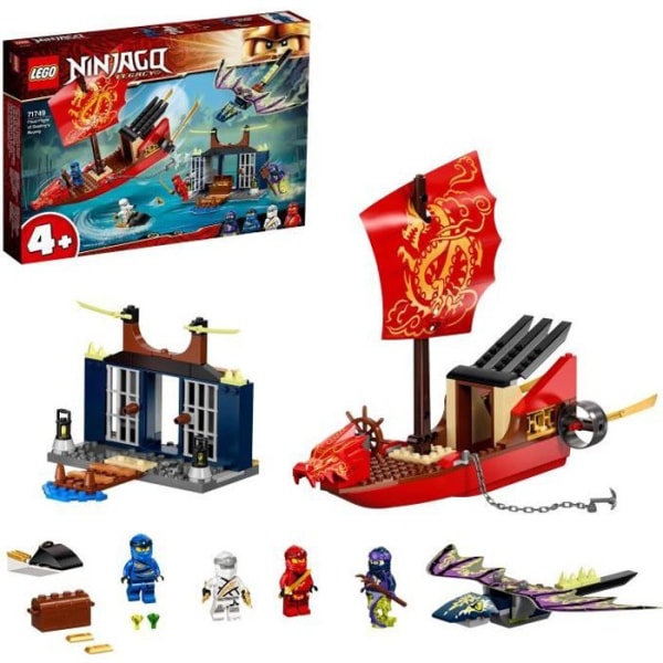 LEGO® 71749 NINJAGO® Ultimate Ninja HQ och Dragon Minifigure, Båtleksak för barn från 4 år och uppåt