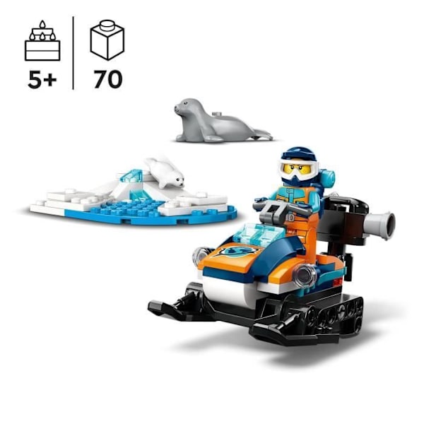 LEGO® City 60376 Arctic Exploration snescooter, legetøj med sæl minifigurer og køretøjer Flerfärgad