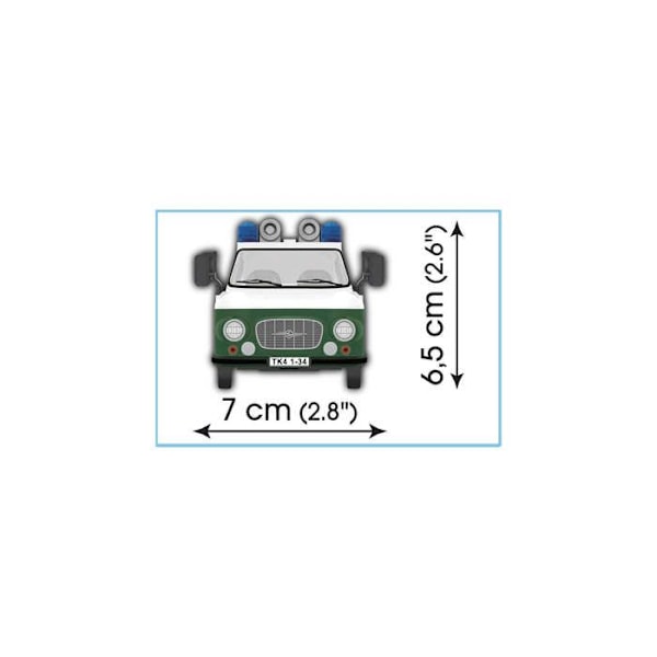 Pienoisauto - Cobi - Barkas B1000 poliisiauto - 157 osaa - Vihreä - Itse koottava vit/grön