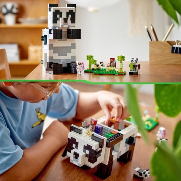 LEGO Minecraft 21245 The Panda Haven, Toy House, med djur- och skelettfigurer