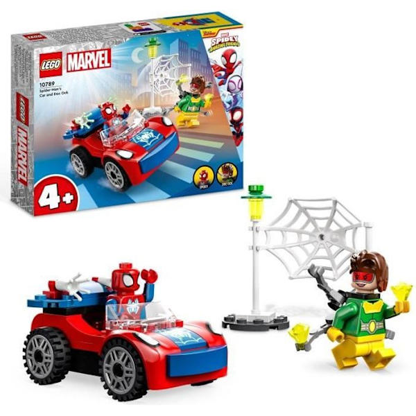 LEGO® Marvel 10789 Spider-Man ja Doctor Octopus -auto, lelu hämähäkillä ja palikoilla Flerfärgad