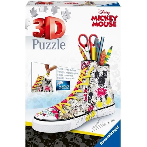 Sneaker Disney Mickey Mouse 3D puslespil blyantpotte - Ravensburger - Flerfarvet Flerfärgad