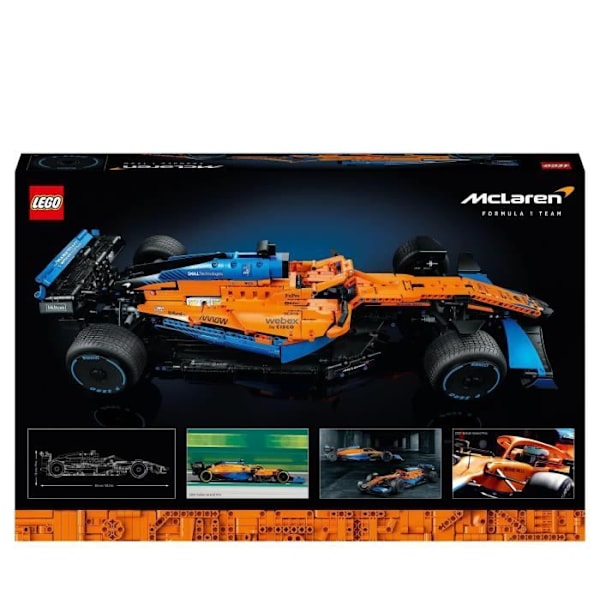 LEGO® 42141 Technic 2022 McLaren Formel 1 racerbil, F1 skalenlig modellbyggsats, modellsats för vuxna Flerfärgad