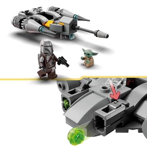 LEGO® Star Wars 75363 Mandalorian N-1 Fighter Microfighter, Boba Fettin kirja -lelu Yoda-vauvahahmolla Vit