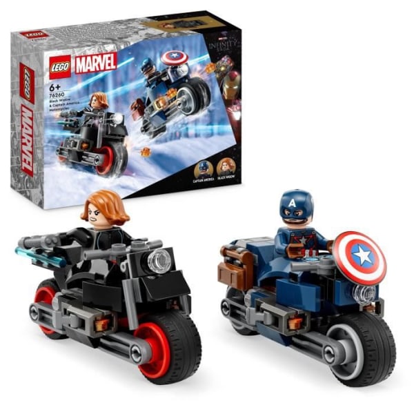LEGO® Marvel 76260 Black Widow och Captain Americas motorcyklar, Toy Avengers Age of Ultron