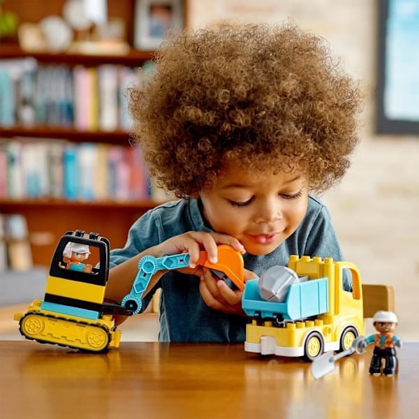 LEGO® 10931 DUPLO lastbil og graver, legetøj til entreprenørmaskiner til børn fra 2 år og opefter Flerfärgad