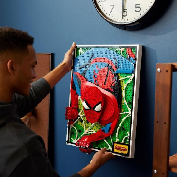 LEGO® ART 31209 The Amazing Spider-Man, 3D väggkonstset, komisk affisch för tonåringar och vuxna Röd