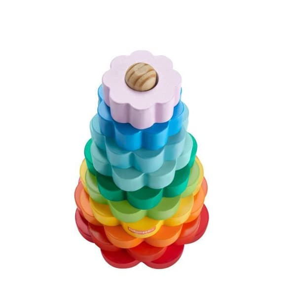 Fisher-Price-Ring Stacker med 10 träbitar HXT77 Flerfärgad