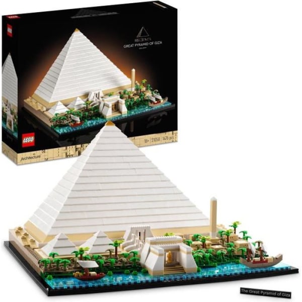 LEGO® 21058 arkitektur Den stora pyramiden i Giza, kreativ hobbymodell att bygga, världsmonument och dekoration