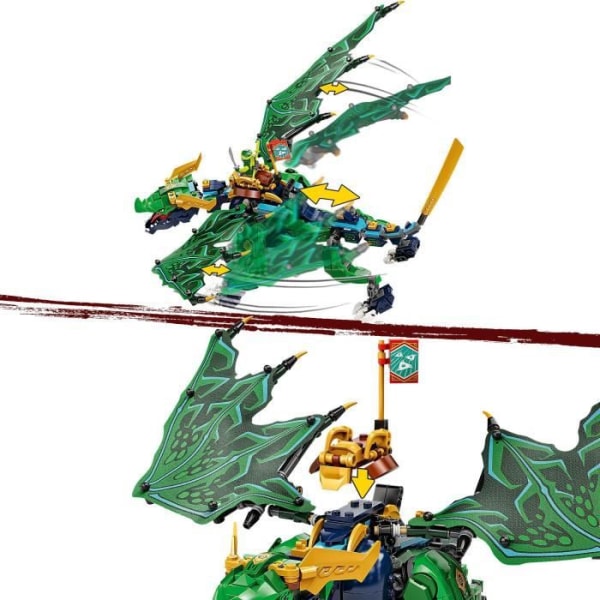 LEGO 71766 NINJAGO Lloyds legendariska drake, Ninja Lloyd minifigurer, Nya med svärd, drakleksak, för barn 8 år