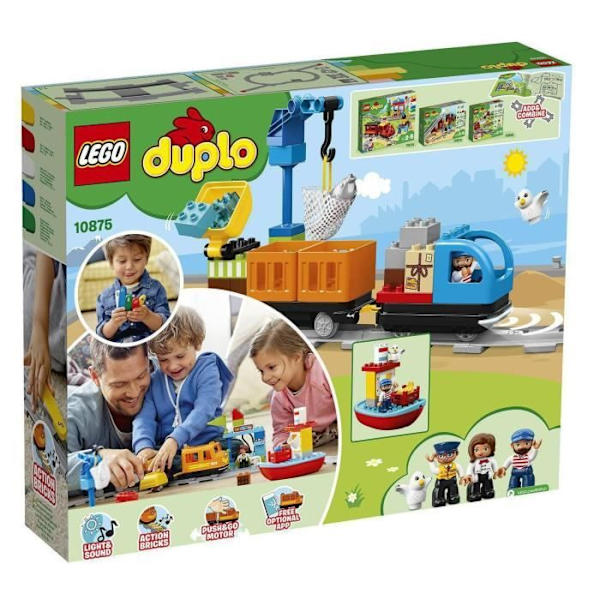 LEGO® 10875 DUPLO Godstog med lyd og lys - Byggespil for børn 2-5 år